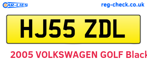 HJ55ZDL are the vehicle registration plates.