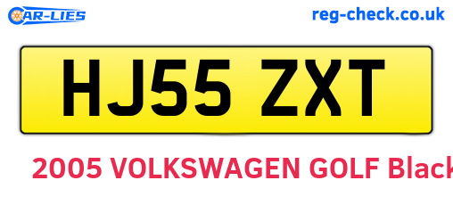 HJ55ZXT are the vehicle registration plates.