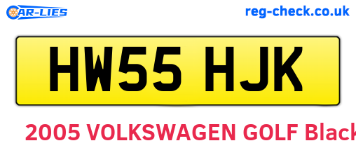 HW55HJK are the vehicle registration plates.