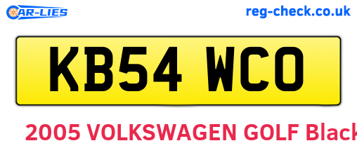 KB54WCO are the vehicle registration plates.