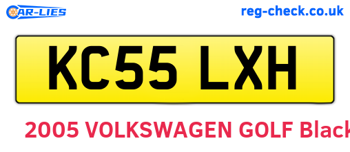 KC55LXH are the vehicle registration plates.