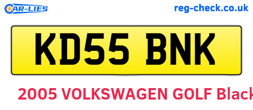 KD55BNK are the vehicle registration plates.