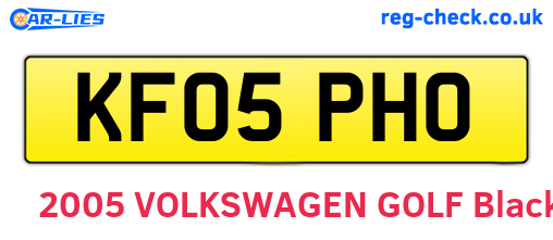 KF05PHO are the vehicle registration plates.