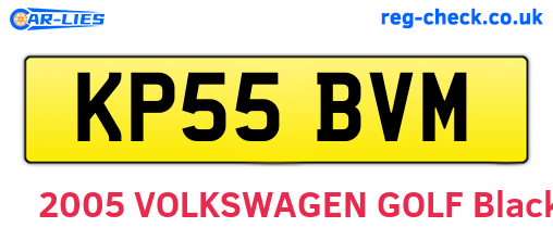 KP55BVM are the vehicle registration plates.