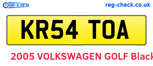 KR54TOA are the vehicle registration plates.