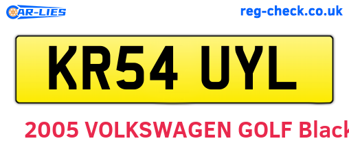 KR54UYL are the vehicle registration plates.