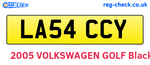 LA54CCY are the vehicle registration plates.