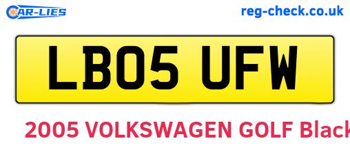LB05UFW are the vehicle registration plates.