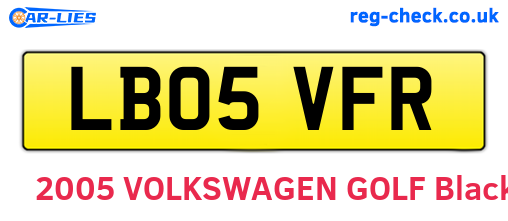 LB05VFR are the vehicle registration plates.