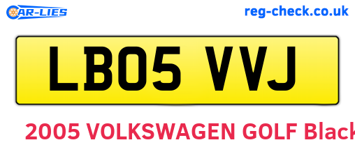 LB05VVJ are the vehicle registration plates.
