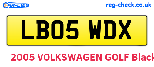 LB05WDX are the vehicle registration plates.
