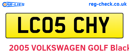 LC05CHY are the vehicle registration plates.