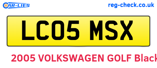 LC05MSX are the vehicle registration plates.