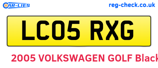 LC05RXG are the vehicle registration plates.