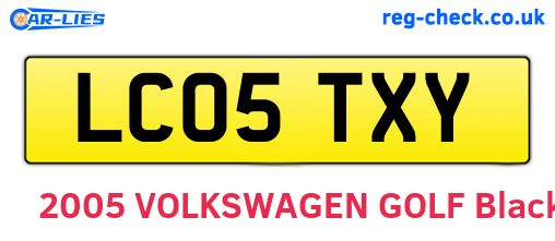 LC05TXY are the vehicle registration plates.
