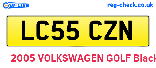 LC55CZN are the vehicle registration plates.