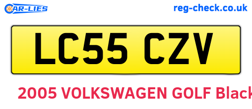 LC55CZV are the vehicle registration plates.