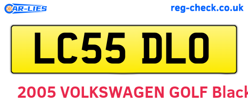 LC55DLO are the vehicle registration plates.