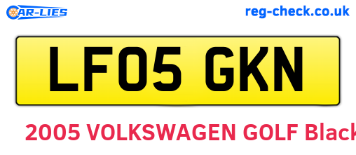 LF05GKN are the vehicle registration plates.