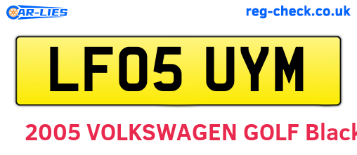 LF05UYM are the vehicle registration plates.