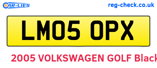 LM05OPX are the vehicle registration plates.