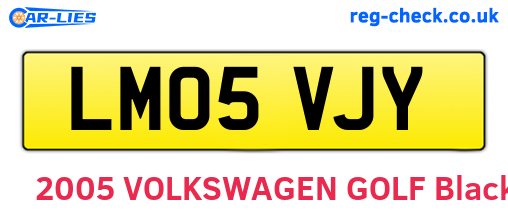LM05VJY are the vehicle registration plates.
