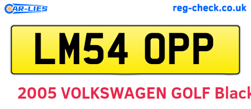 LM54OPP are the vehicle registration plates.