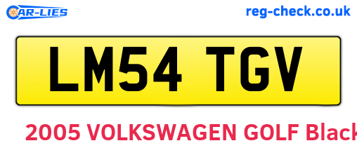 LM54TGV are the vehicle registration plates.