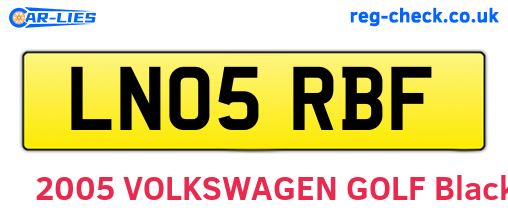 LN05RBF are the vehicle registration plates.