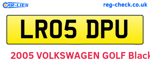 LR05DPU are the vehicle registration plates.