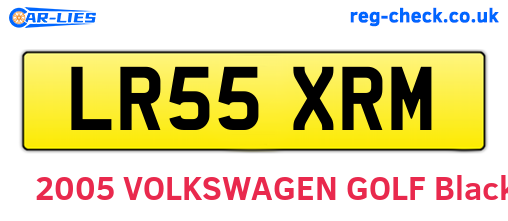 LR55XRM are the vehicle registration plates.