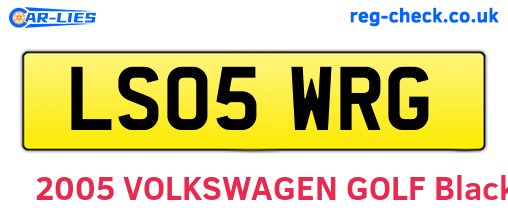 LS05WRG are the vehicle registration plates.