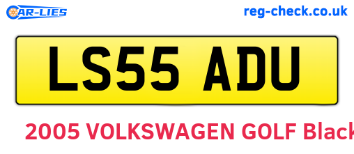 LS55ADU are the vehicle registration plates.