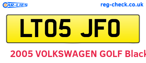 LT05JFO are the vehicle registration plates.