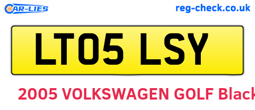 LT05LSY are the vehicle registration plates.