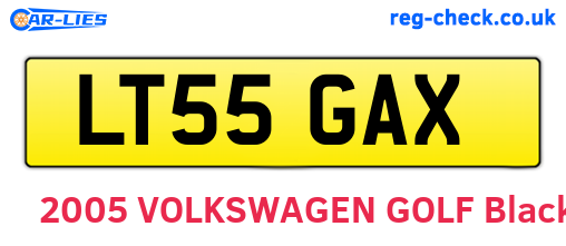LT55GAX are the vehicle registration plates.