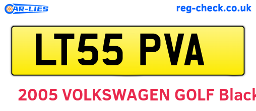 LT55PVA are the vehicle registration plates.