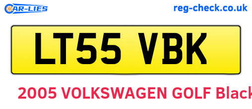 LT55VBK are the vehicle registration plates.