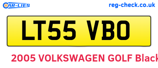 LT55VBO are the vehicle registration plates.