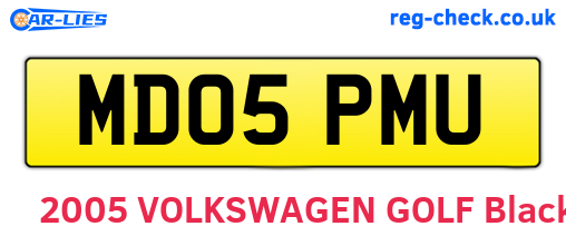 MD05PMU are the vehicle registration plates.