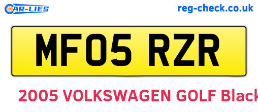 MF05RZR are the vehicle registration plates.