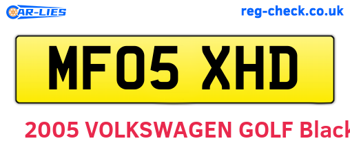 MF05XHD are the vehicle registration plates.