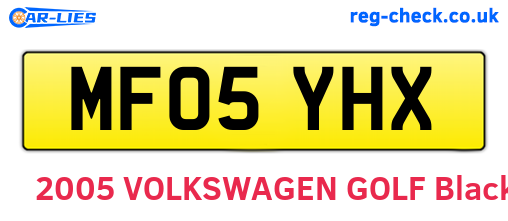 MF05YHX are the vehicle registration plates.