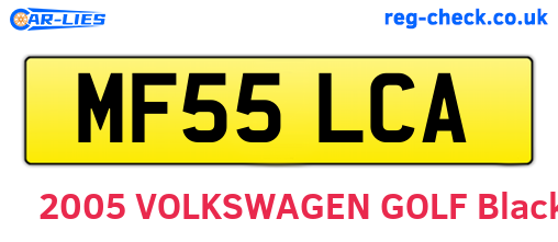 MF55LCA are the vehicle registration plates.