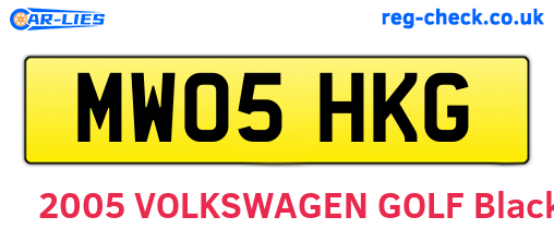 MW05HKG are the vehicle registration plates.
