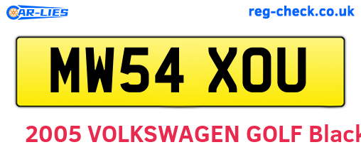MW54XOU are the vehicle registration plates.