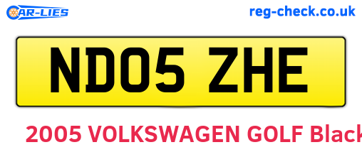 ND05ZHE are the vehicle registration plates.