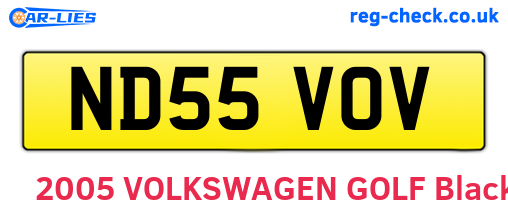 ND55VOV are the vehicle registration plates.