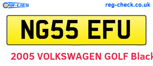 NG55EFU are the vehicle registration plates.