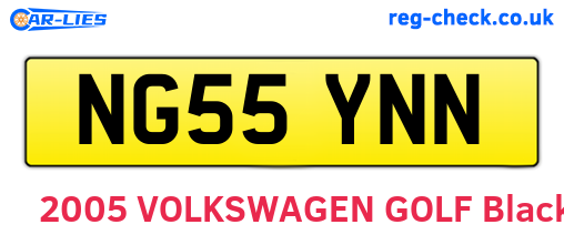 NG55YNN are the vehicle registration plates.